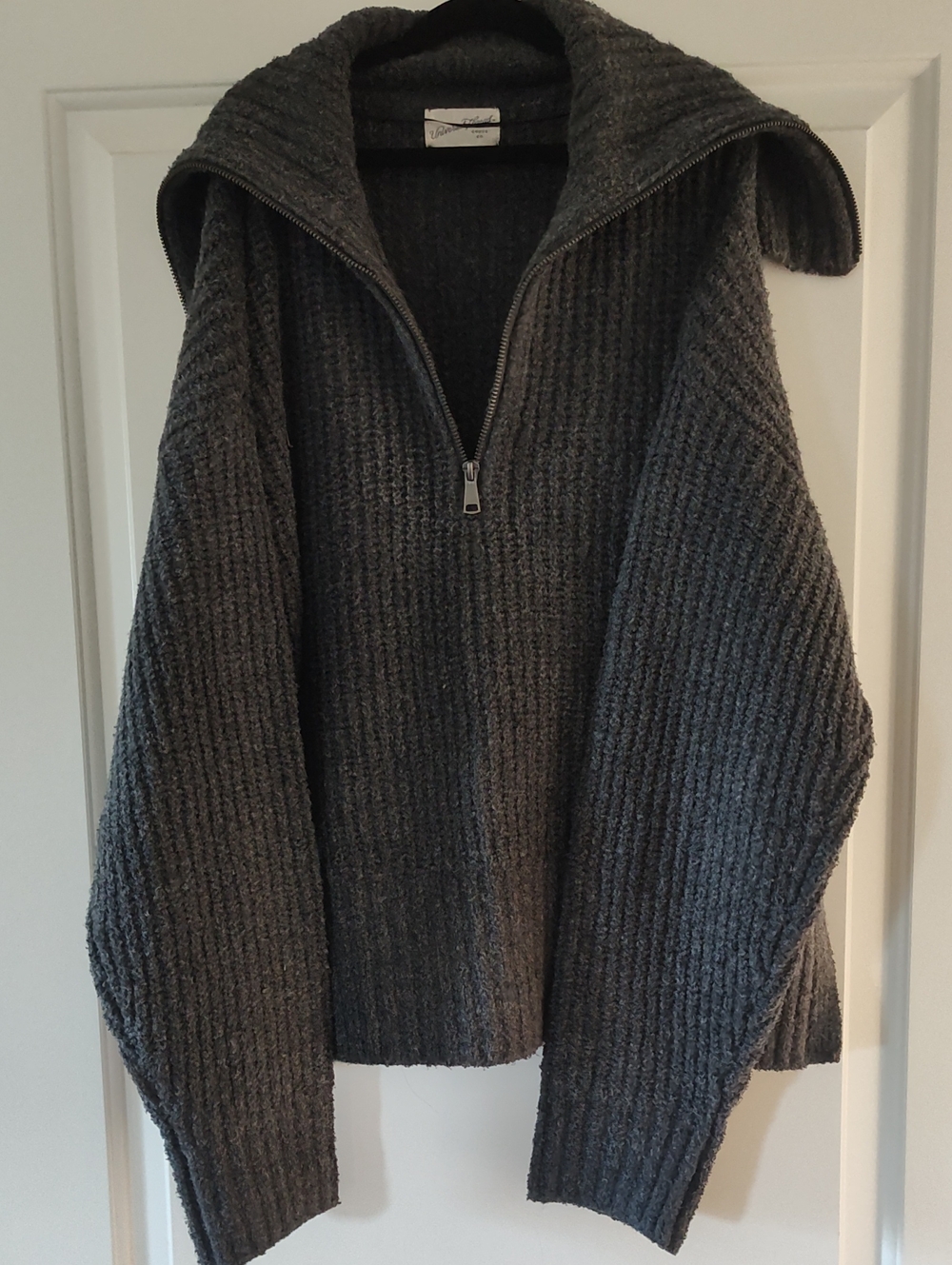 Universal Thread Charcoal Ribbed Half-Zip Sweater